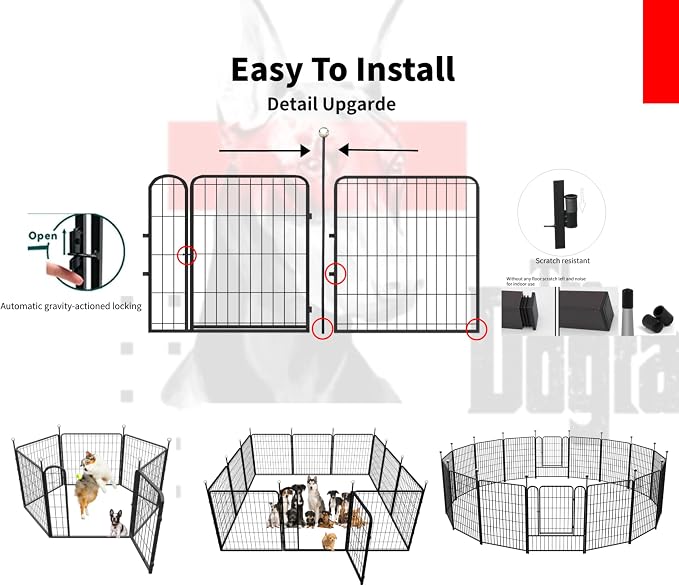 Puppy Playpen Indoor/Outdoor, 6 Panels Dog Pen Play Pen - Image 6