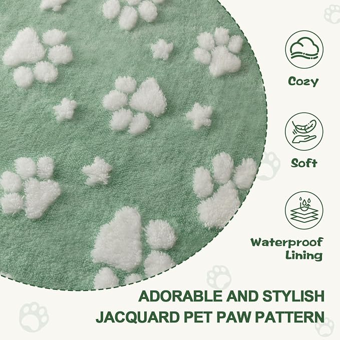 Waterproof Blanket for Dog Cat or Adult, Cute 3D Textured Paw Dog Blanket for - Image 5