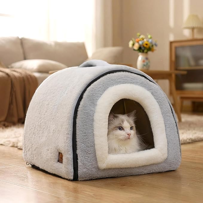 Cat Bed for Indoor Cats，Foldable cat cave，Anti-Slip & Water-Resistant - Image 2