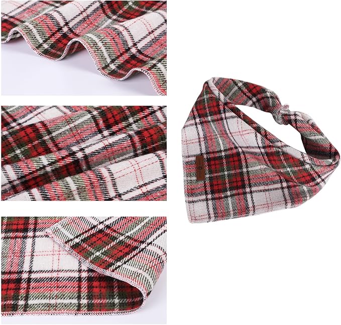 Lionet Paws Christmas Dog Bandana Washable Cotton Handkerchief Scarf Triangle - Image 2