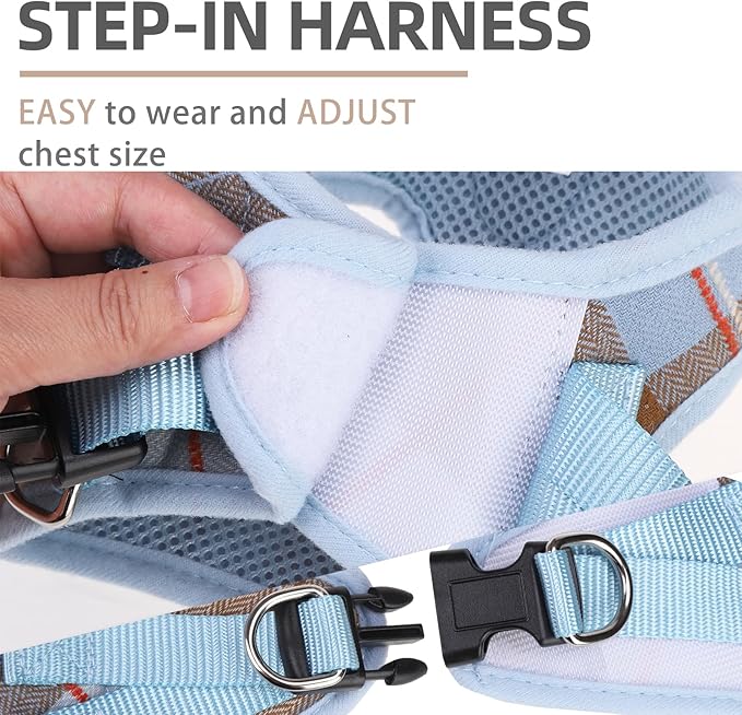 PUPTECK Adjustable Dog Harness Collar and Leash Set Step in No Pull Pet Harness - Image 3