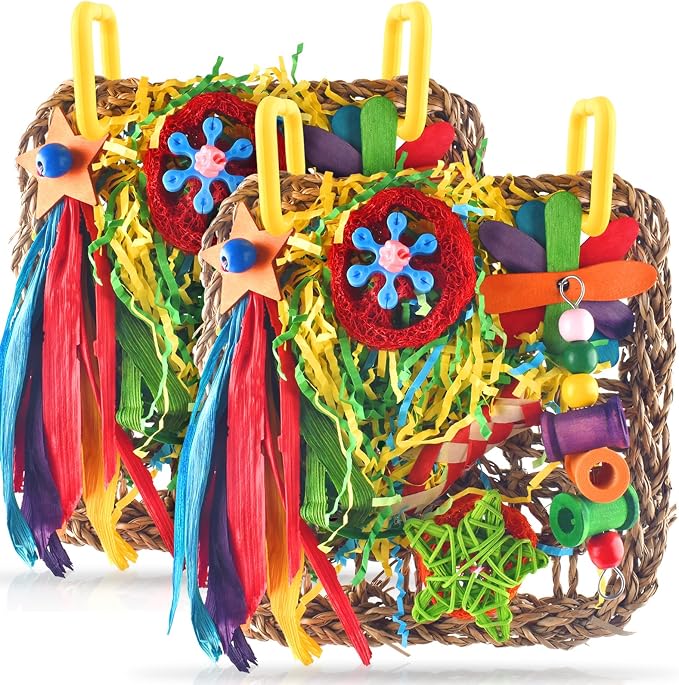 ERKOON Cockatiel Toys, Budgie Toys Foraging Toy Hanging Bird Toy by ERKOON