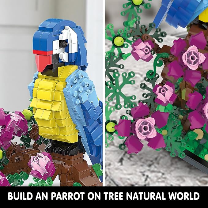 Micro Brick Flower Parrot Toy Building Sets, Home Decor and Office Art Creative - Image 3