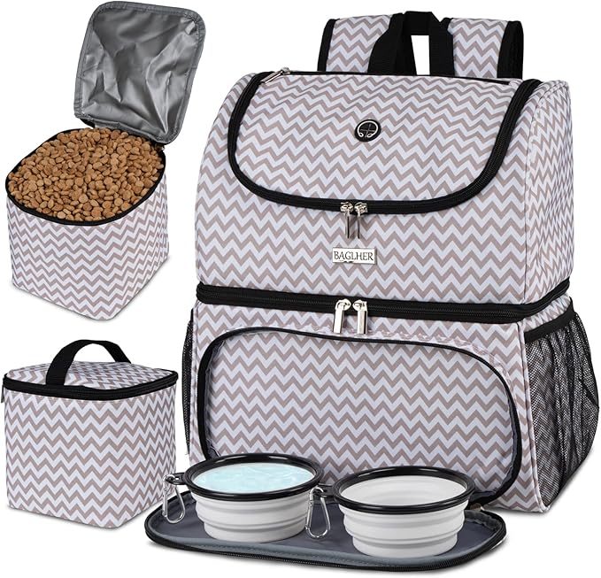 BAGLHER Pet Travel Bag, Double-Layer Pet Supplies Backpack, Pet Travel Backpack by BAGLHER