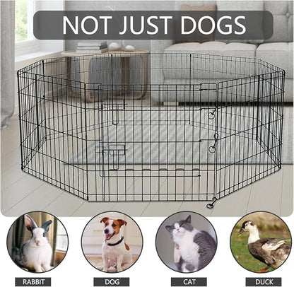 PETIME Foldable Metal Dog Exercise Pen/Pet Puppy Playpen Kennels Yard Fence - Image 7