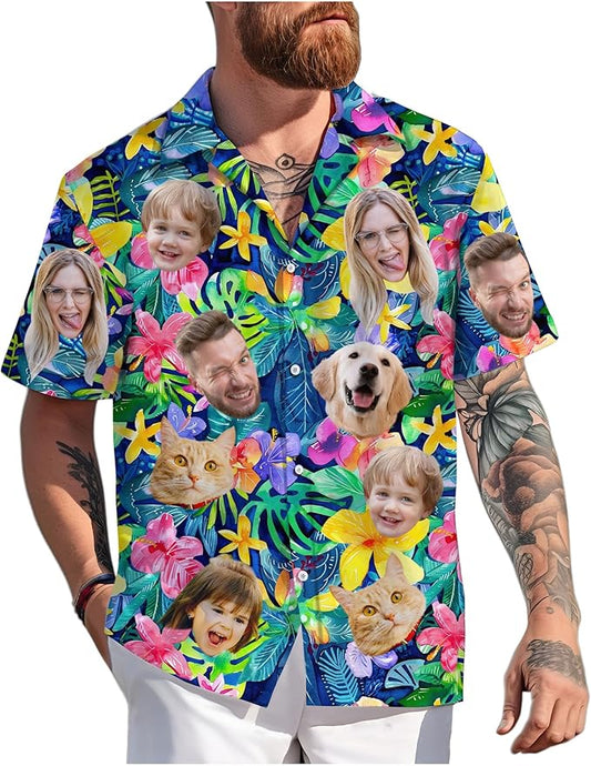 Custom Hawaiian Shirt with Face Photo Picture by GLOXO
