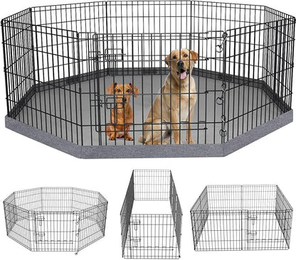 PETIME Foldable Metal Dog Exercise Pen/Pet Puppy Playpen Kennels Yard Fence by PETIME