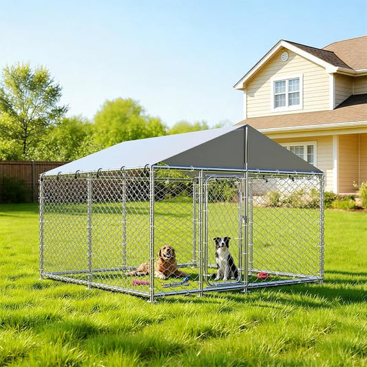 7.8'x7.8' Outdoor Dog Kennel, Heavy-Duty Dog Enclosure by Unknown