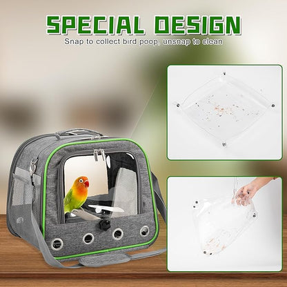 Suertree Upgraded Small Bird Carrier, Lightweight and Portable Travel Bird Cage - Image 3