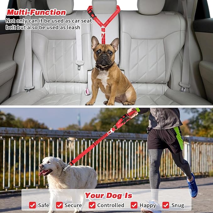 BWOGUE Pet Dog Cat Seat Belt Reflective Car Dog Headrest Restraint Leash - Image 7