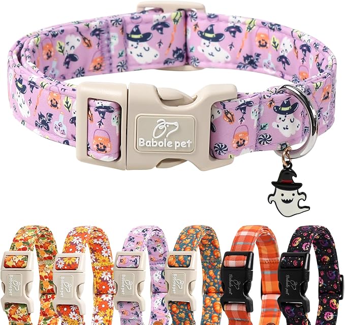 Halloween Dog Collar Cute Wizard Ghost Puppy Collar by Babolepet
