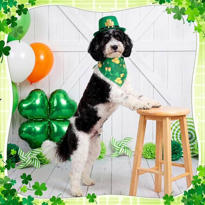 Youyole 120 Pcs Dog St. Patrick's Day Bandana Bulks Shamrocks Dog Bandanas - Image 5