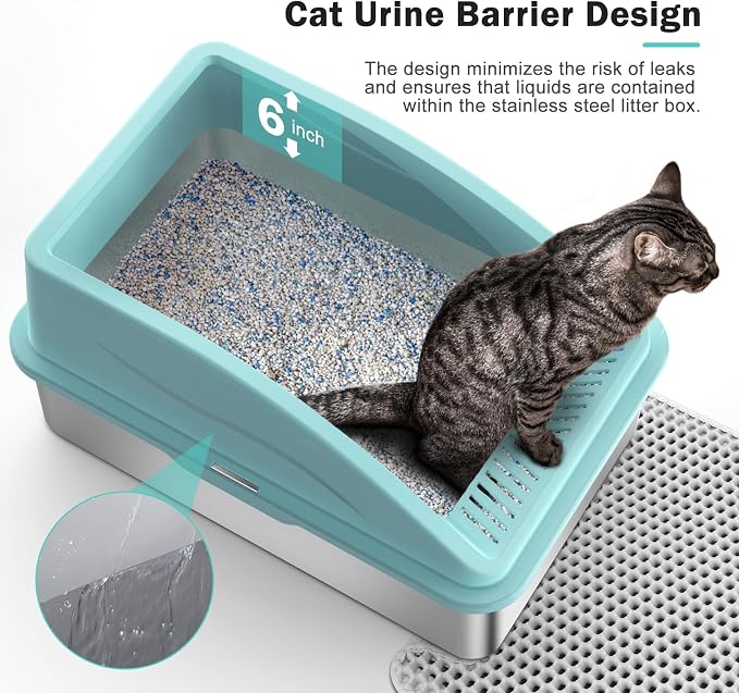 Stainless Steel Litter Box | XL Enclosed Cat Litter Boxs - Image 5