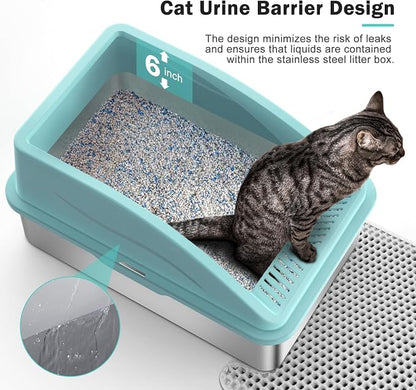 Stainless Steel Litter Box | XL Enclosed Cat Litter Boxs - Image 5