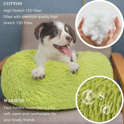 Calming Donut Dogs Beds for Small Dogs Washable, 19inch Fluffy Round Puppy Bed - Image 5