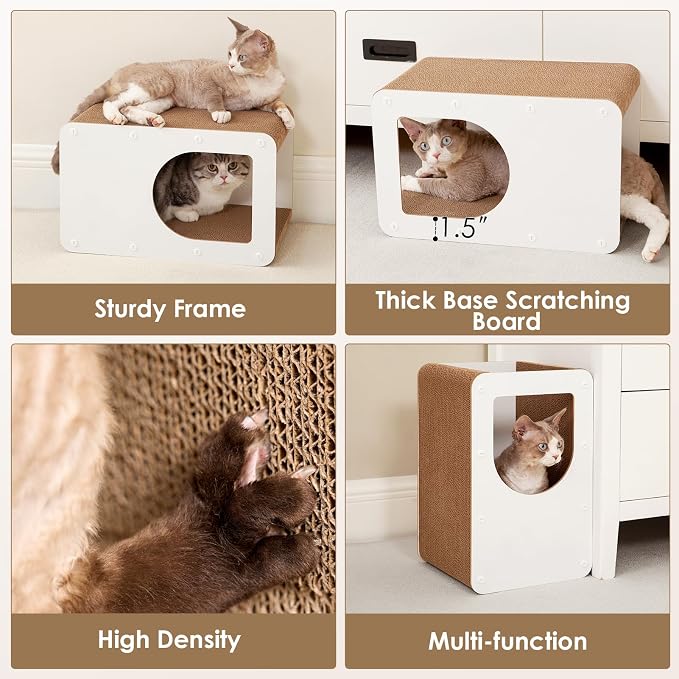 EHEYCIGA Cardboard Cat Scratcher House, 20-Inch Corrugated Cat Scratcher - Image 5
