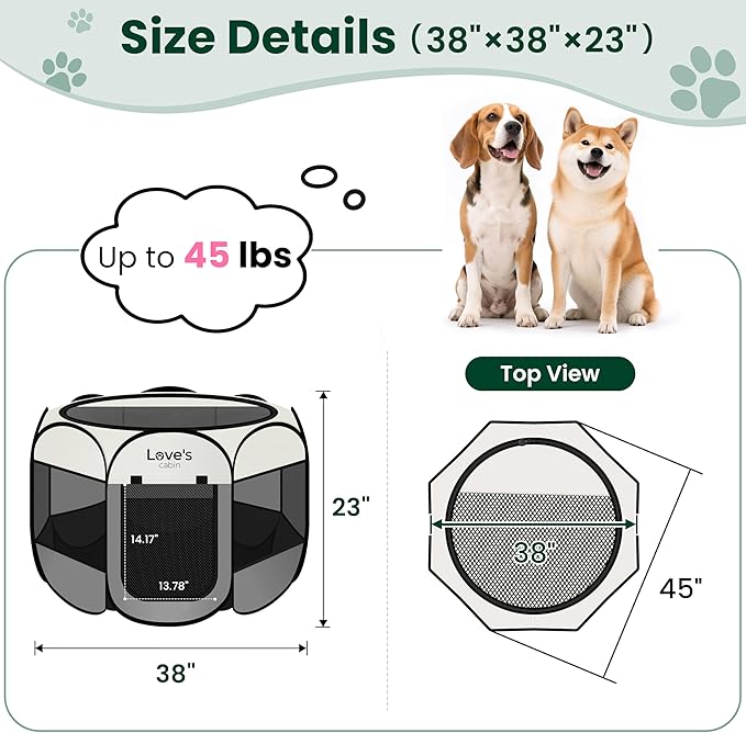 Love's cabin Pet Puppy Dog Playpen, Large Dog Tent Crates Cage Indoor/Outdoor - Image 3