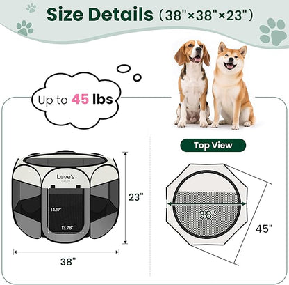 Love's cabin Pet Puppy Dog Playpen, Large Dog Tent Crates Cage Indoor/Outdoor - Image 3