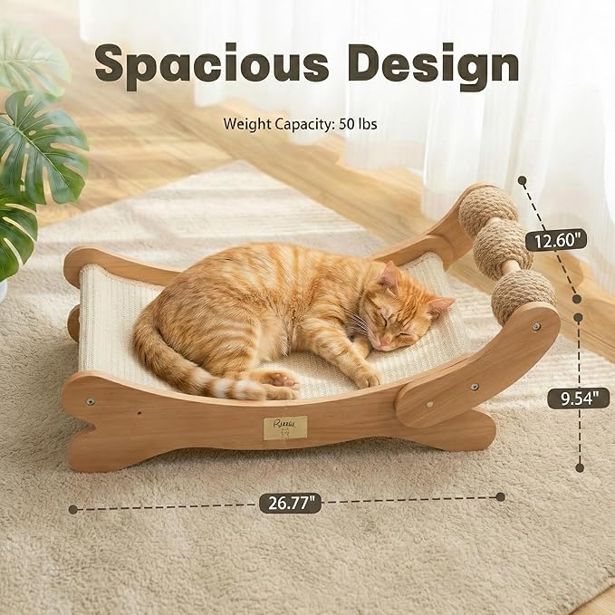 Sisal Cat Scratcher Bed with 3 Toy Balls - Image 7