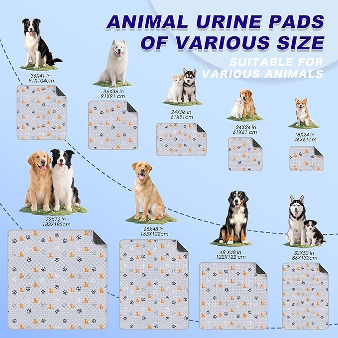 Washable Pee Pads for Dogs, 2 Pack Absorbent Reusable Training Dog Pads Pet - Image 7