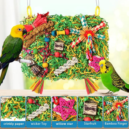 Bird Toys Parakeet Toys, Large-Sized Parrot Foraging & Shredding Cage Hanging - Image 4