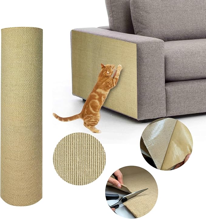 Jute 78.7"x15.8" Trimmable Cat Scratching Mat by SATFOIV