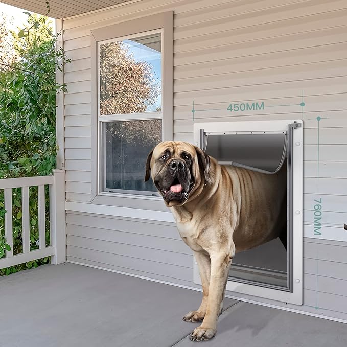 Baboni Pet Door for Wall, Steel Frame and Telescoping Tunnel, Aluminum Lock - Image 4