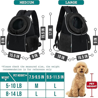 PetAmi Dog Front Carrier Backpack, Ventilated Adjustable Dog Pet Cat Chest - Image 3
