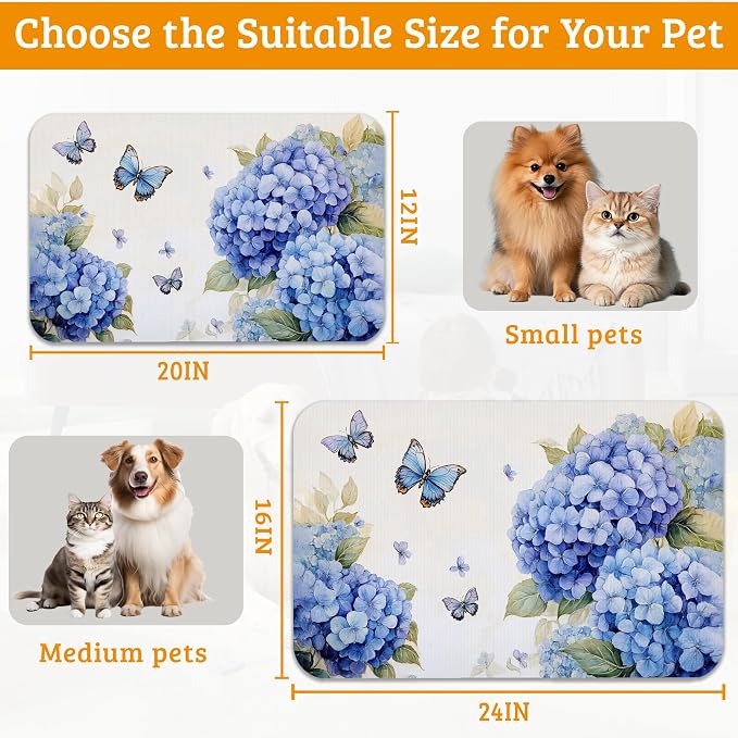 Pet Feeding Mat, Non-Slip Water Bowl Placemat, Pet Supplies 16" x 24" - Image 6