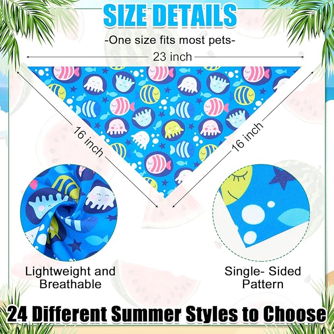 Sanwuta 48 Pcs Dog Bandana Bulk Summer Scarf Washable Flamingo Dogs Bibs - Image 2