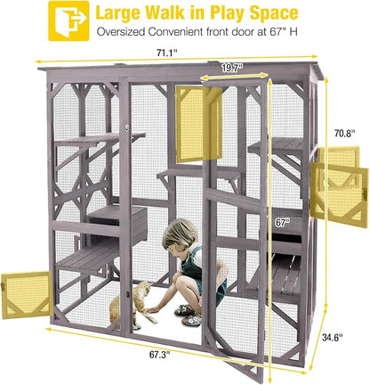 Aivituvin Cat House Outdoor Catio Kitty Enclosure - Image 7