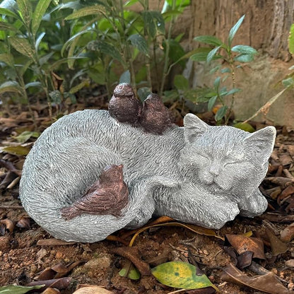 Cat Statue Outdoor Garden Decor by GardenWhisper