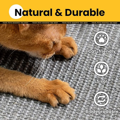 Cat Scratcher Mat, Natural Sisal Cat Scratch Pad, Horizontal Floor Cat - Image 5