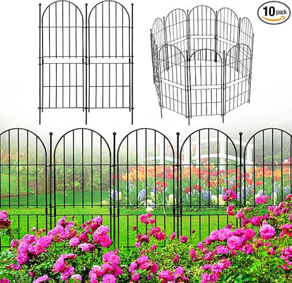 Decorative Garden Fence 31in x10ft, 10 Pack No Dig Fence Animal Barrier by Thrivinest