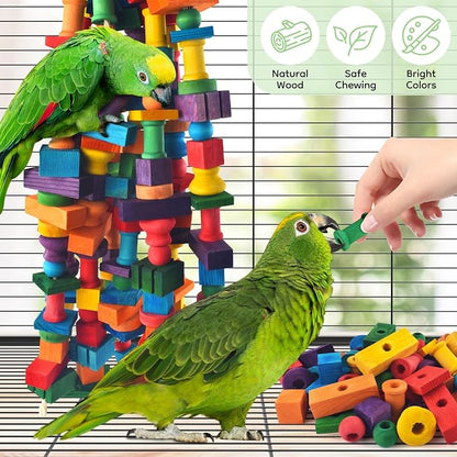 Bird Toys for Parrots, Natural Parrot Chew Training Foot Toy for Amazon African - Image 7