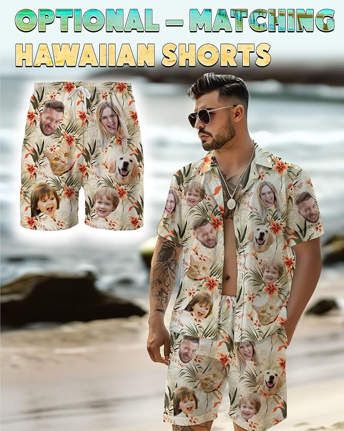 Custom Hawaiian Shirt with Face Photo Picture - Image 7