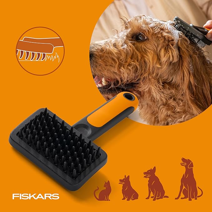 Fiskars Pet, Cat and Dog Brush, Fine Bristles & SoftGrip Handle - Image 9
