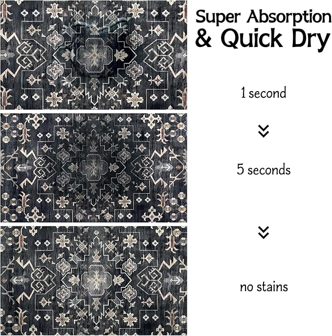 Pet Food Mats for Floor, Absorbent Dog Mat for Food and Water Dispenser - Image 4