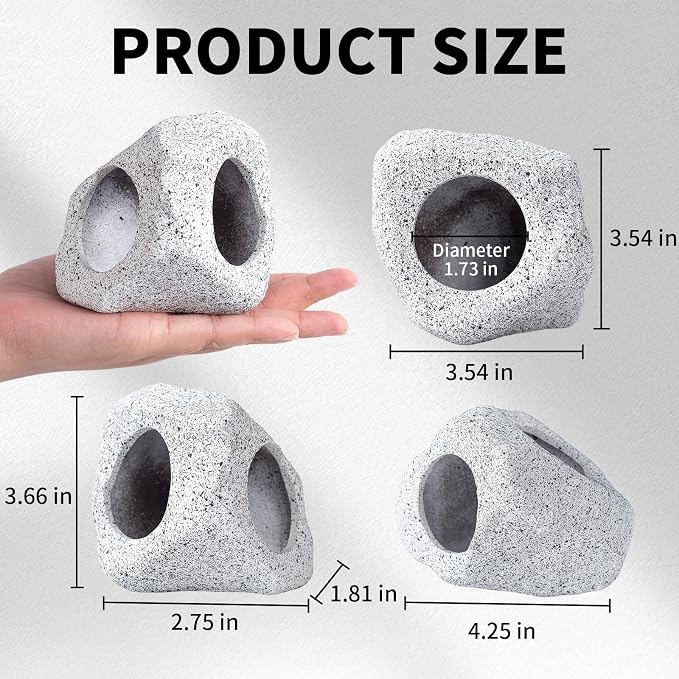 COMSUN 12 PCS Aquarium Decoration Cave Set, Ceramic Fish Tank Hideaway Rock - Image 3