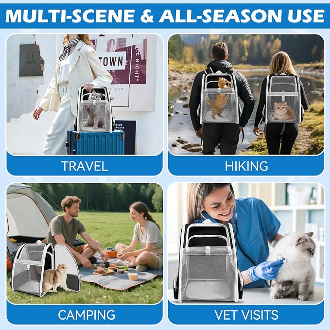 Cat Backpack Carrier, Expandable Pet Carrier Backpack - Image 7