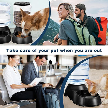 2 Pack Automatic Cat Feeder and Water Dispenser in Set Pet Food Bowl - Image 6