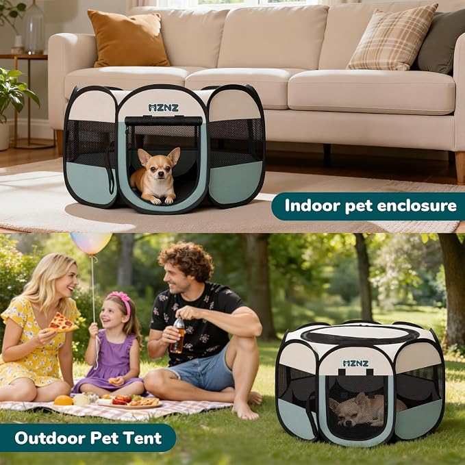 Dog Cat Playpen, Portable Puppy Pet Crate Indoor - Image 5