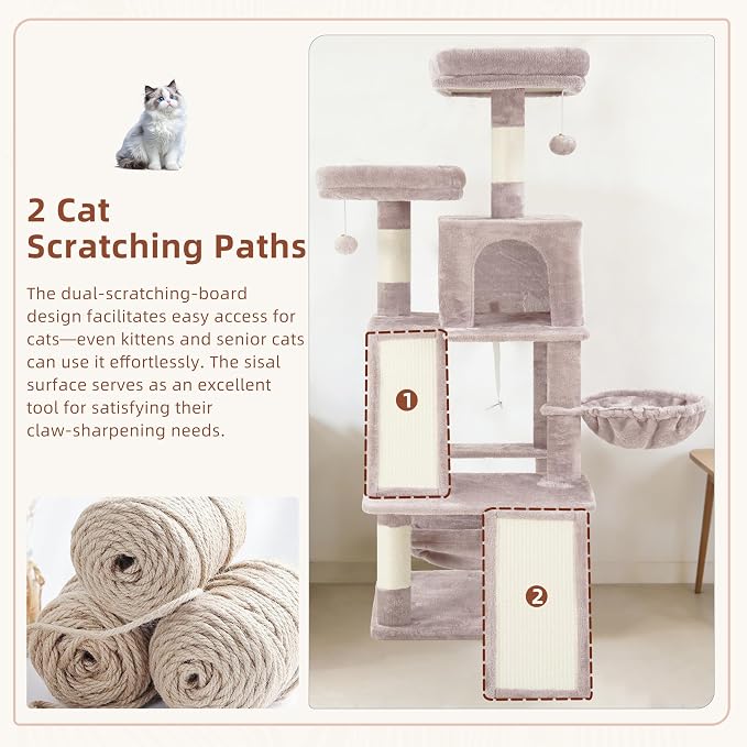 Multi-Level Cat Tree for Indoor Cats, Cat Tower - Image 2