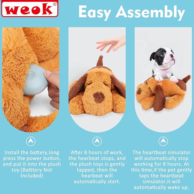 Heartbeat Puppy Toy, Comfort Cuddler Pillow, Dog Anxiety Relief Calming Aid - Image 8