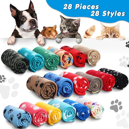 Chumia 28 Pieces Puppy Blanket Bulk Small Fleece Pet Blanket - Image 4