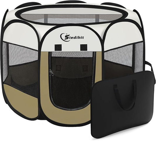 Dog Cat Playpen, Medium Puppy Pet Playpen, Dog Crate Tent Cage Indoor/Outdoor by Siedihit