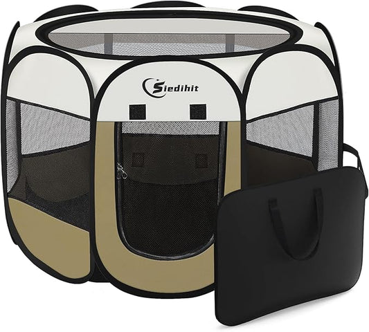 Dog Cat Playpen, Small Puppy Pet Playpen, Dog Crate Tent Cage Indoor/Outdoor by Siedihit