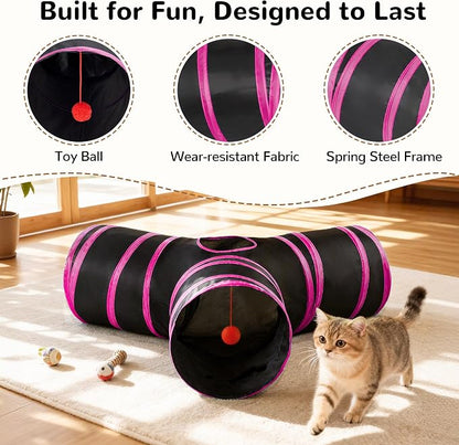 Tempcore Pet Tube Toys 3 Way Collapsible, Cat Tunnels - Image 7