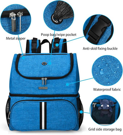 BAGLHER Pet Travel Bag, Double-Layer Pet Supplies Backpack, Pet Travel Backpack - Image 4