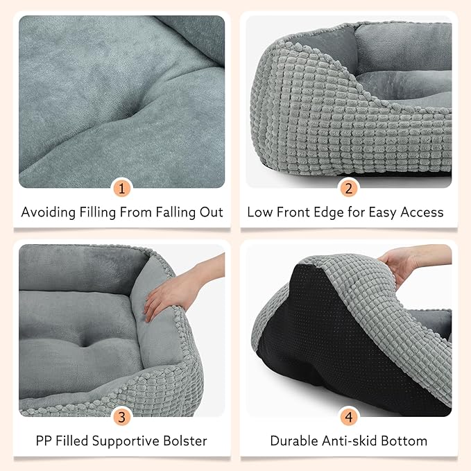 MIXJOY Large Dog Bed for Large Medium Small Dogs, Rectangle Washable Orthopedic - Image 4